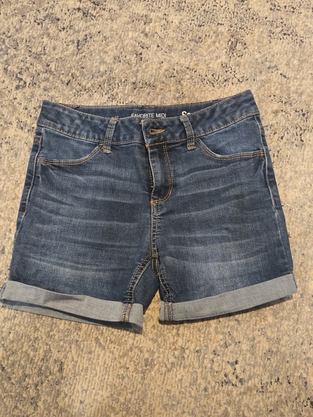 SO Gurl's Dark Blue Rolled Cuff Denim Shorts